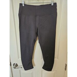 Prana Woman's Black Textured Cinched Butt Yoga Capri Leggings, Size Large